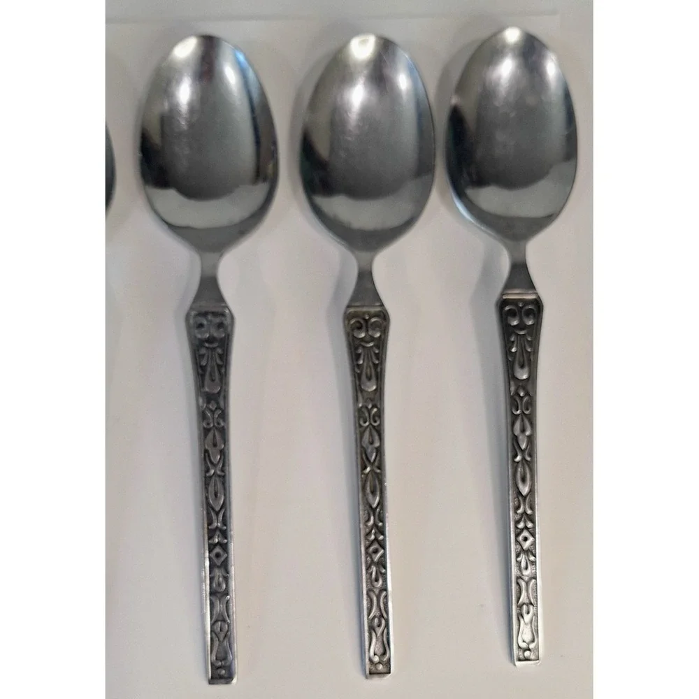 Lot 6 Towle TWS131 7.5 Inch Spoons Flatware Silverware MCM Supreme Cutlery Japan